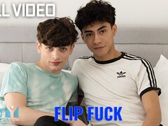 Zayne Bright & Luca Ambrose go kinky with flip plow & without a condom oral act - Full Free Video